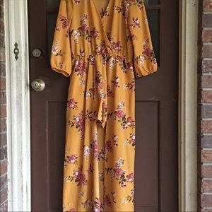 Floral romper with train